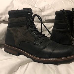 Crevo Black leather zip up boots wore 1 time